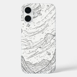 宇宙スケッチビュー iPhone 16ケース