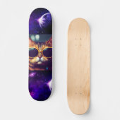 宇宙スケートボードおもしろいデッキ内の猫 スケートボード (正面)
