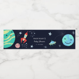 宇宙スターズボーイベビーシャワー ペットボトルラベル