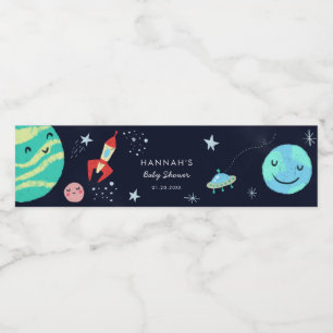 宇宙スターズボーイベビーシャワー ペットボトルラベル