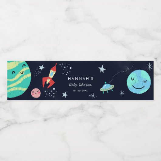 宇宙スターズボーイベビーシャワー ペットボトルラベル (シングルラベル)