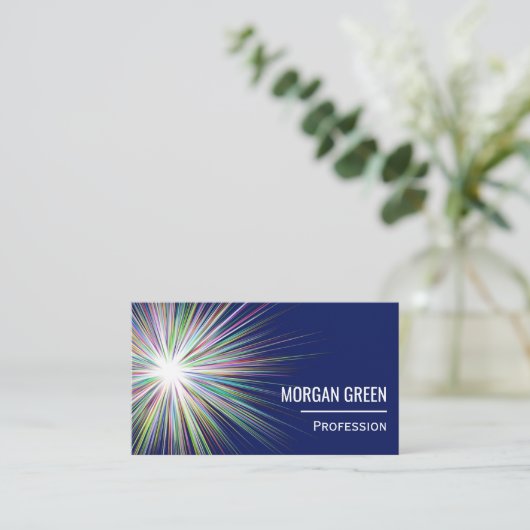 宇宙スターバストの動的濃紺 名刺 (スタンド正面)