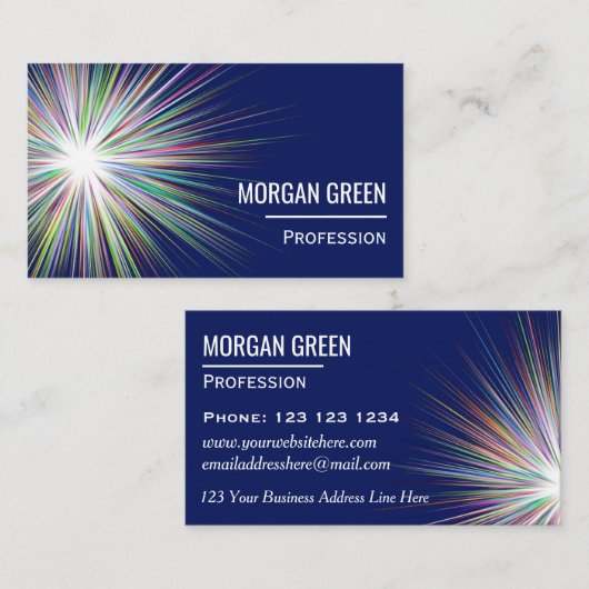 宇宙スターバストの動的濃紺 名刺 (正面/裏面)