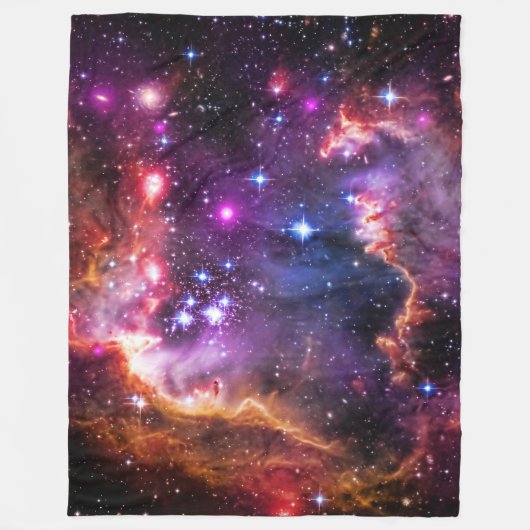 宇宙スターリーウィングチップ、小さなマゼラン雲 フリースブランケット (正面)