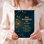 宇宙スターリーユニバースティール(緑がかった色)銀河系結婚ズ 招待状