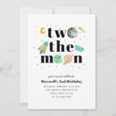 宇宙スター惑星TWO the Moon 2nd誕生日 招待状 (正面)