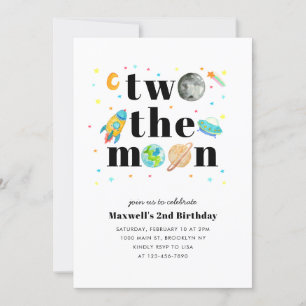宇宙スター惑星TWO the Moon 2nd誕生日 招待状