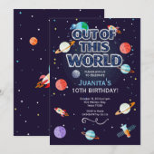 宇宙スター誕生日招待状 アウト・オブ・ディス・ワールド 招待状 (正面/裏面)
