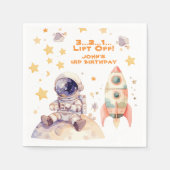 宇宙スター&宇宙飛行士子供の誕生日パーティー スタンダードカクテルナプキン (正面)