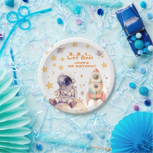 宇宙スター&宇宙飛行士子供の誕生日パーティー ペーパープレート (パーティー)