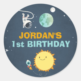 宇宙ステッカー封筒用シールロケット宇宙飛行士 ラウンドシール