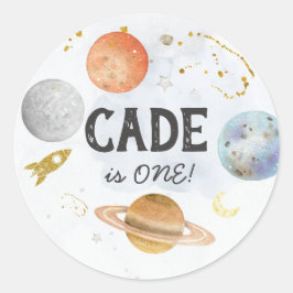 宇宙ステッカー、最初ののまわりに日帰りステッカー ラウンドシール