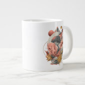 宇宙ステップ上のスターダスト開花 ジャンボコーヒーマグカップ (正面右)