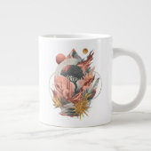 宇宙ステップ上のスターダスト開花 ジャンボコーヒーマグカップ (右)