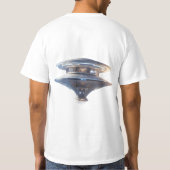 宇宙ステーションの壮大なイラスト | Tシャツ (裏面)