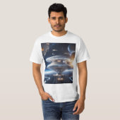 宇宙ステーションの壮大なイラスト | Tシャツ (正面フル)