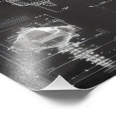 宇宙ステーションの黒い図 フォトプリント            (角)