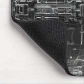 宇宙ステーションの黒い図 マウスパッド (コーナー)