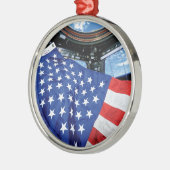 宇宙ステーションアメリカンフラッグアース軌道 メタルオーナメント (左)