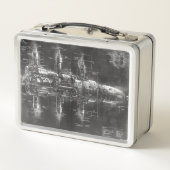 宇宙ステーションブラックブループリント メタルランチボックス (裏面)