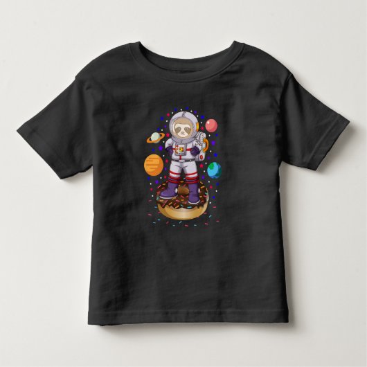 宇宙スロッス宇宙飛行士銀河系プラネットドーナッツキャンディ トドラーTシャツ (正面)