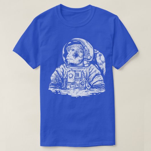 宇宙スーツを着たおもしろいサル Tシャツ (デザイン正面)