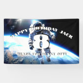 宇宙スーツ宇宙飛行士の誕生日ブラストカスタムオフ 横断幕 (横)