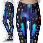 宇宙スーツ編集可能文字と独自のロゴの追加 レギンス