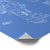 宇宙スーツ1973特許芸術 – 青写真 ポスター (角)