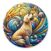 宇宙セラミックの渦巻きに魅了された犬 セラミックノブ (正面)