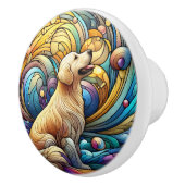 宇宙セラミックの渦巻きに魅了された犬 セラミックノブ (右)