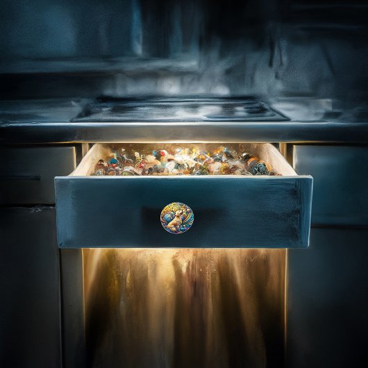 宇宙セラミックの渦巻きに魅了された犬 セラミックノブ