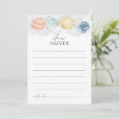 宇宙タイムカプセルカード惑星ボーイ誕生日 カード (スタンド正面)