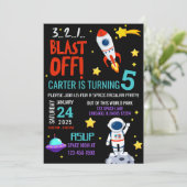 宇宙タキュラパーティー宇宙飛行士誕生日 招待状 (スタンド正面)