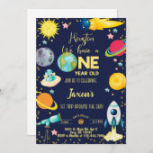 宇宙タキュラーボーイ1st誕生日の招待。 招待状 (正面/裏面)