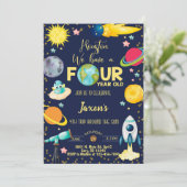 宇宙タキュラーボーイ4歳の誕生日の招待状。 招待状 (スタンド正面)