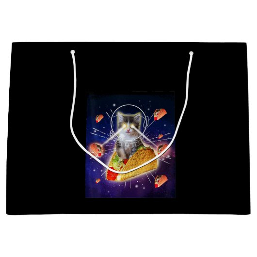 宇宙タコネコレーザーアイズ ラージペーパーバッグ (正面)