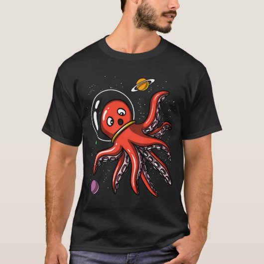 宇宙タコ宇宙飛行士 Tシャツ (正面)