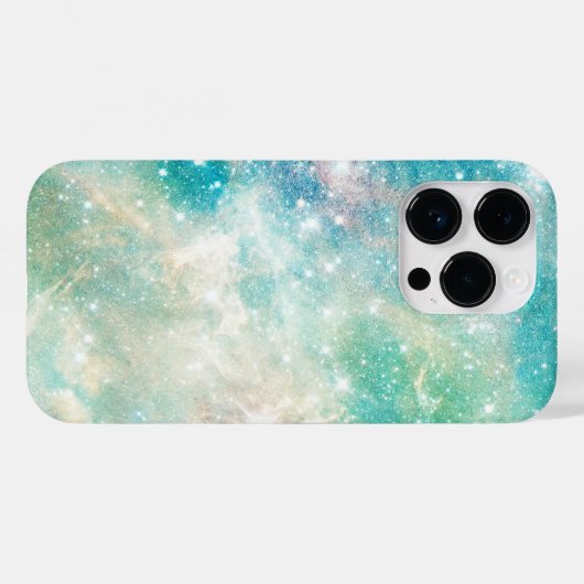 宇宙ターコイズティール(緑がかった色)銀河星空 Case-Mate iPhoneケース (裏面 (横))