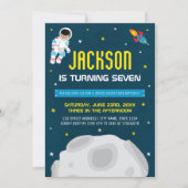 宇宙ダークボーイフティット誕生日招待状 招待状 (正面)