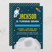 宇宙ダークボーイフティット誕生日招待状 招待状 (正面/裏面)