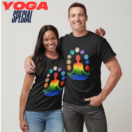 宇宙チャクラ瞑想 | スピリチュアルエネルギーヨガ Tシャツ