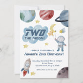 宇宙ツーザムーンセカンドバースデー招待状 招待状 (正面)