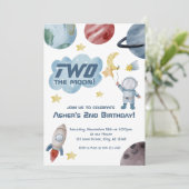 宇宙ツーザムーンセカンドバースデー招待状 招待状 (スタンド正面)