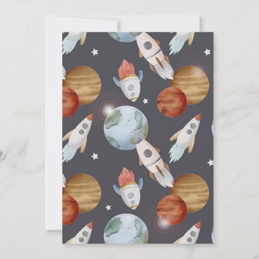 宇宙ツーザムーンセカンドバースデー招待状 招待状 (裏面)