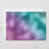 宇宙ティール(緑がかった色)パープルシルバーサンムーン天文学宇宙 セーブザデート (裏面)