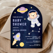 宇宙テディベア宇宙飛行士海軍ベビーシャワー 招待状