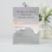 宇宙テーマの結婚RSVP 出欠カード (スタンド正面)