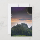 宇宙テーマの結婚RSVP 出欠カード (裏面)