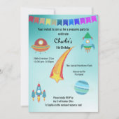 宇宙テーマアクアスター誕生日 招待状 (正面)